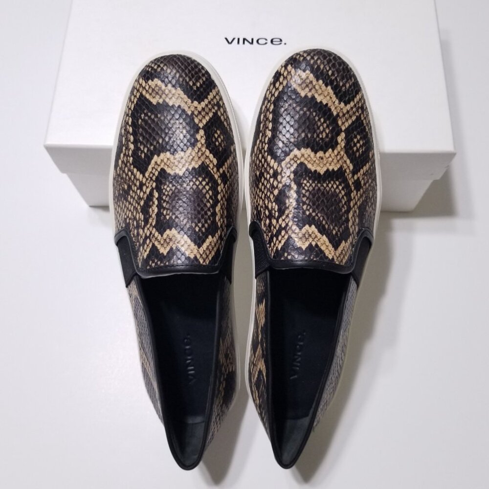 NIB Vince Blair-5 Snake-Effect Leather Slip-On Sneakers in Senegal Size 9 $225